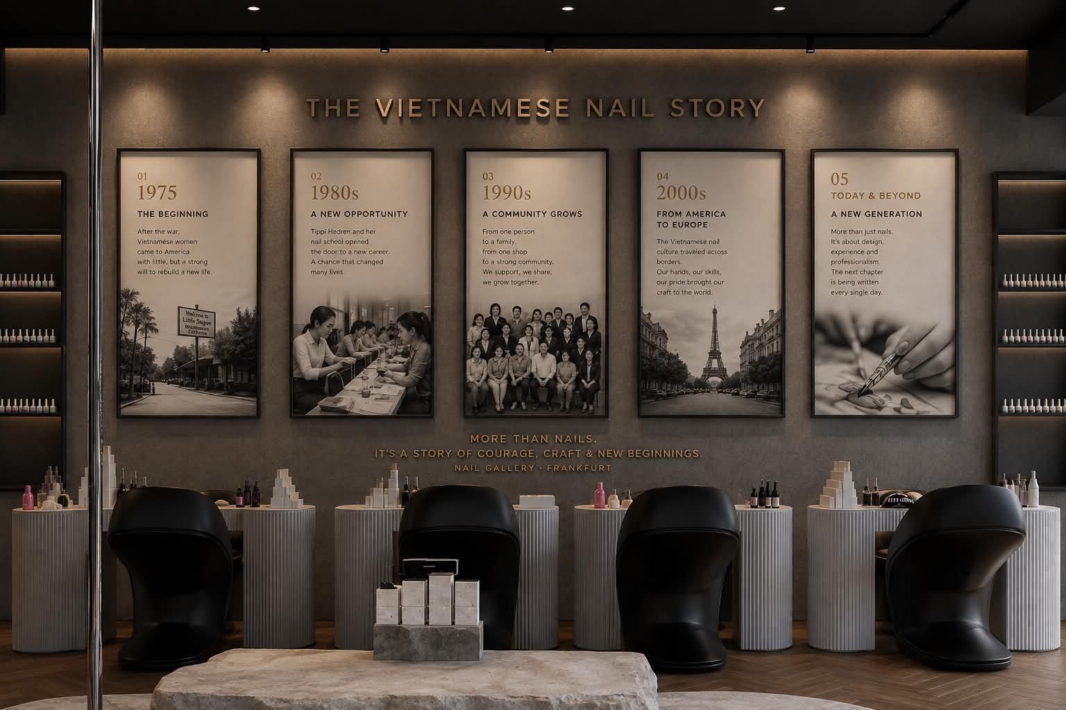 The Vietnamese Nail Story – Wand im Nail Gallery Studio Frankfurt